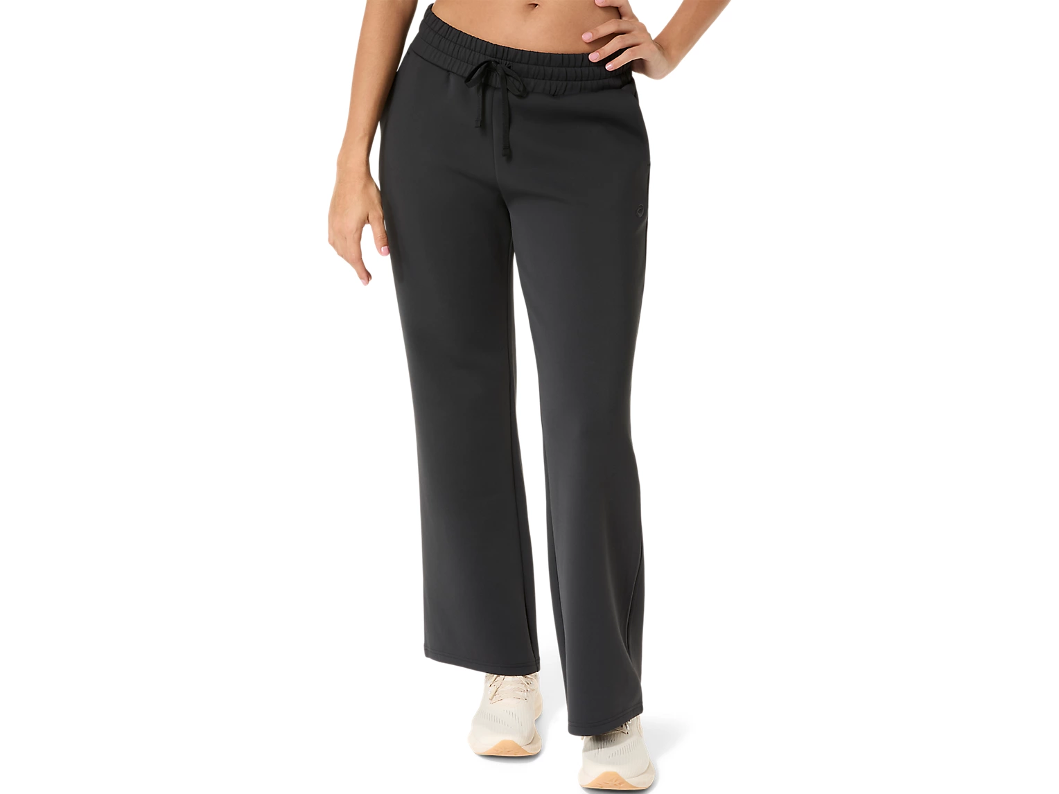 Asics NAGINO REFINED TEXTURE SWEAT FLARE PANT - Black
